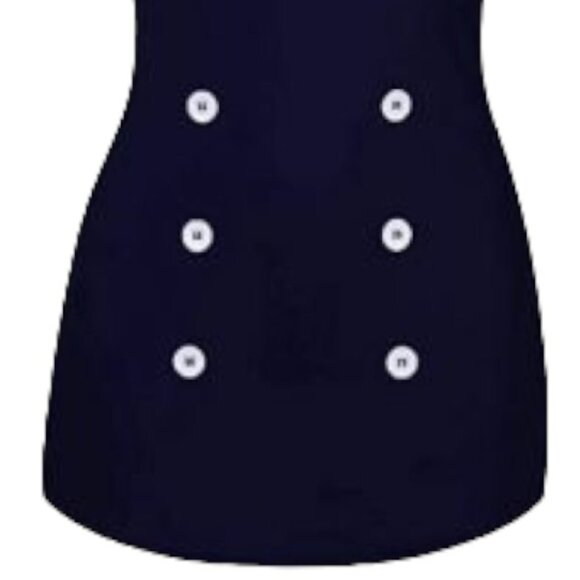 One Piece Plus Size XXL Navy Blue Red & White Vintage Style Halter Top Swimsuit - Picture 6 of 9